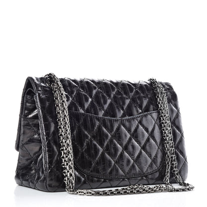 Chanel Metallic Calfskin Striped 2.55 Reissue 226 Flap Black 3 of 11