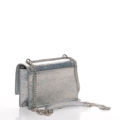 Saint Laurent Metallic Crackled Calfskin Monogram Sunset Chain Wallet Star Light 3 of 8