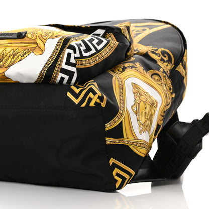 Versace Nylon La Coupe de Dieux Print Backpack Black 9 of 9