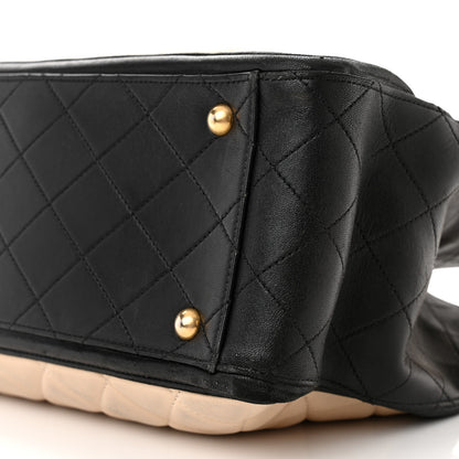 Chanel Lambskin Quilted Elegant CC Shopping Tote Beige Black 10 of 10