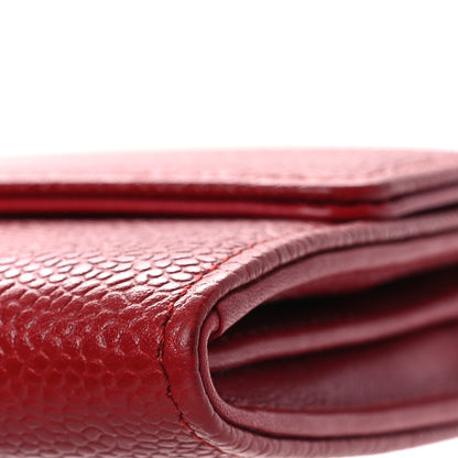 Chanel Caviar Timeless CC Large Gusset Flap Wallet Light Red 10 of 10