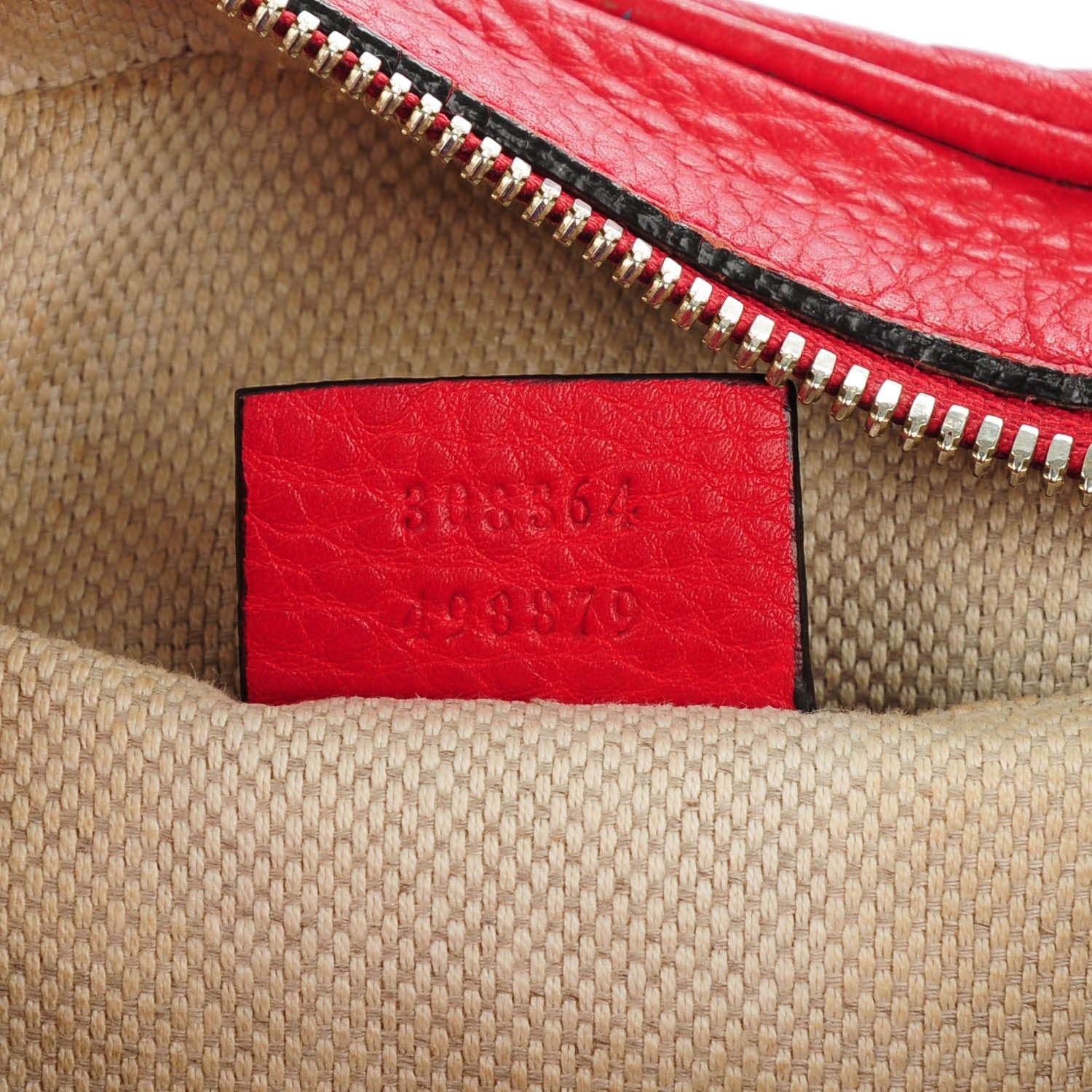 Gucci Pebbled Calfskin Small Soho Disco Bag Tabasco Red 7 of 7