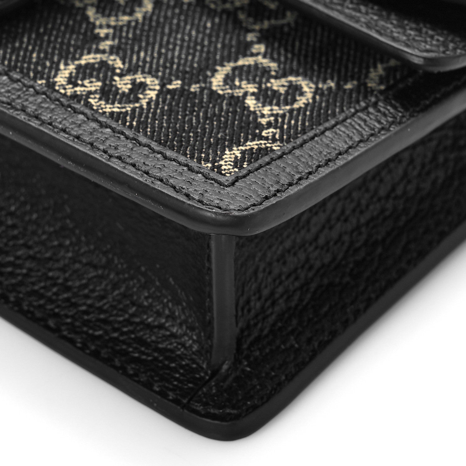 Gucci Jacquard Black Denim GG Monogram Super Mini Dionysus Shoulder Bag Black Ivory 8 of 8