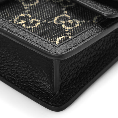 Gucci Jacquard Black Denim GG Monogram Super Mini Dionysus Shoulder Bag Black Ivory 8 of 8