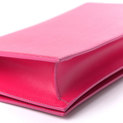 Saint Laurent Grain De Poudre Classic Monogram Kate Clutch Lipstick Fuchsia 9 of 10