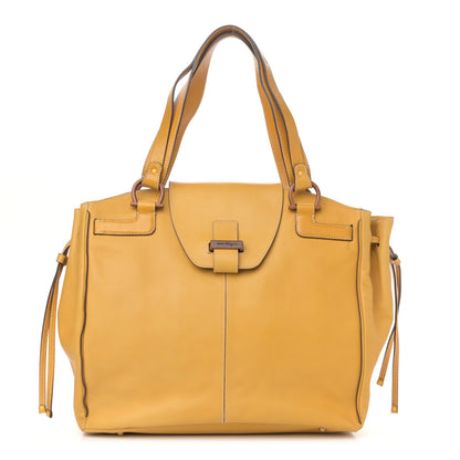 Salvatore Ferragamo Calfskin Shoulder Bag Yellow 1 of 13