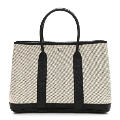 Hermes Twill H Negonda Garden Party 30 TPM Tote Ecru Black 1 of 11