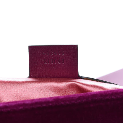 Gucci Velvet Matelasse Medium GG Marmont Shoulder Bag Fuchsia Violet Cyclamen 9 of 10