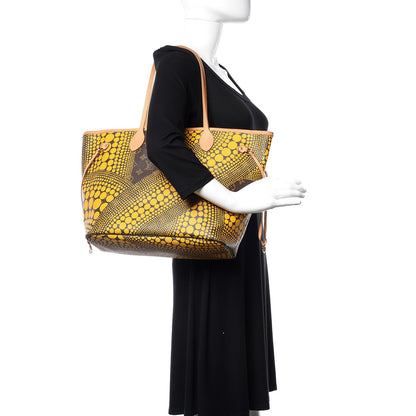 Louis Vuitton Monogram Kusama Waves Neverfull MM Yellow 2 of 14
