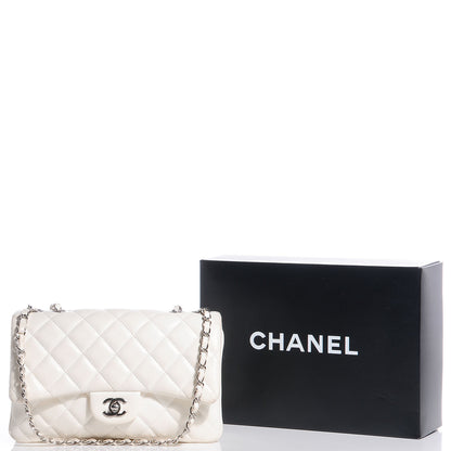 Chanel Lambskin Quilted Medium 3 Flap White 5 of 8