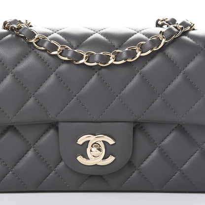 Chanel Lambskin Quilted Mini Rectangular Flap Grey 7 of 13