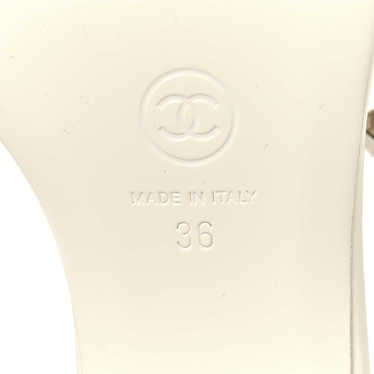 Chanel Lambskin Metal Heart Thong Sandals 36 White 6 of 8
