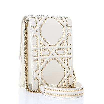 Christian Dior Lambskin Studded Vertical Diorama White 3 of 9