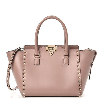 Valentino Garavani Vitello Small Rockstud Double Handle Tote Poudre 1 of 7