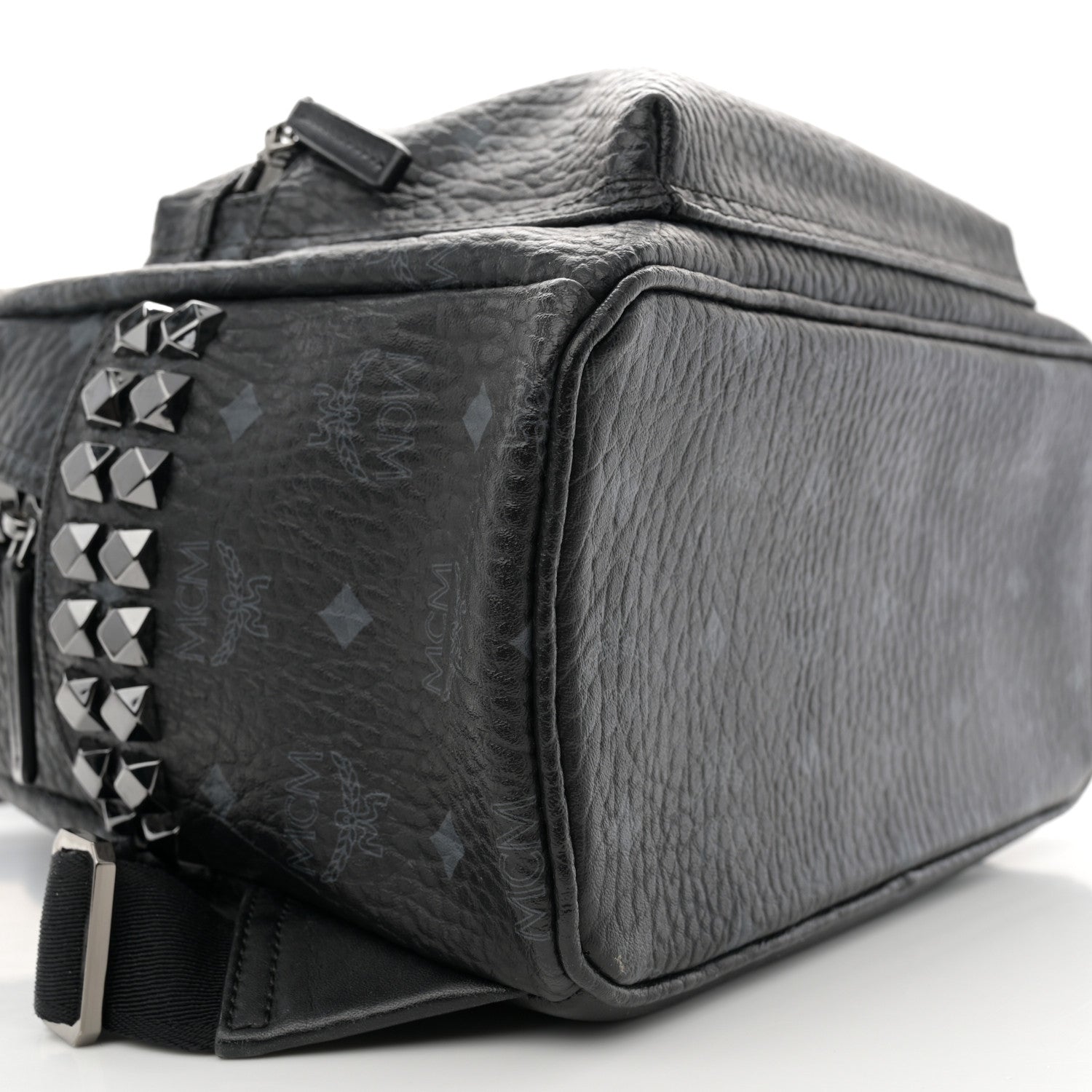 MCM Visetos Small Side Stud Stark Backpack Black 9 of 12