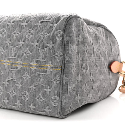 Louis Vuitton Monogram Denim Speedy Soft 30 Washed Gray 9 of 9