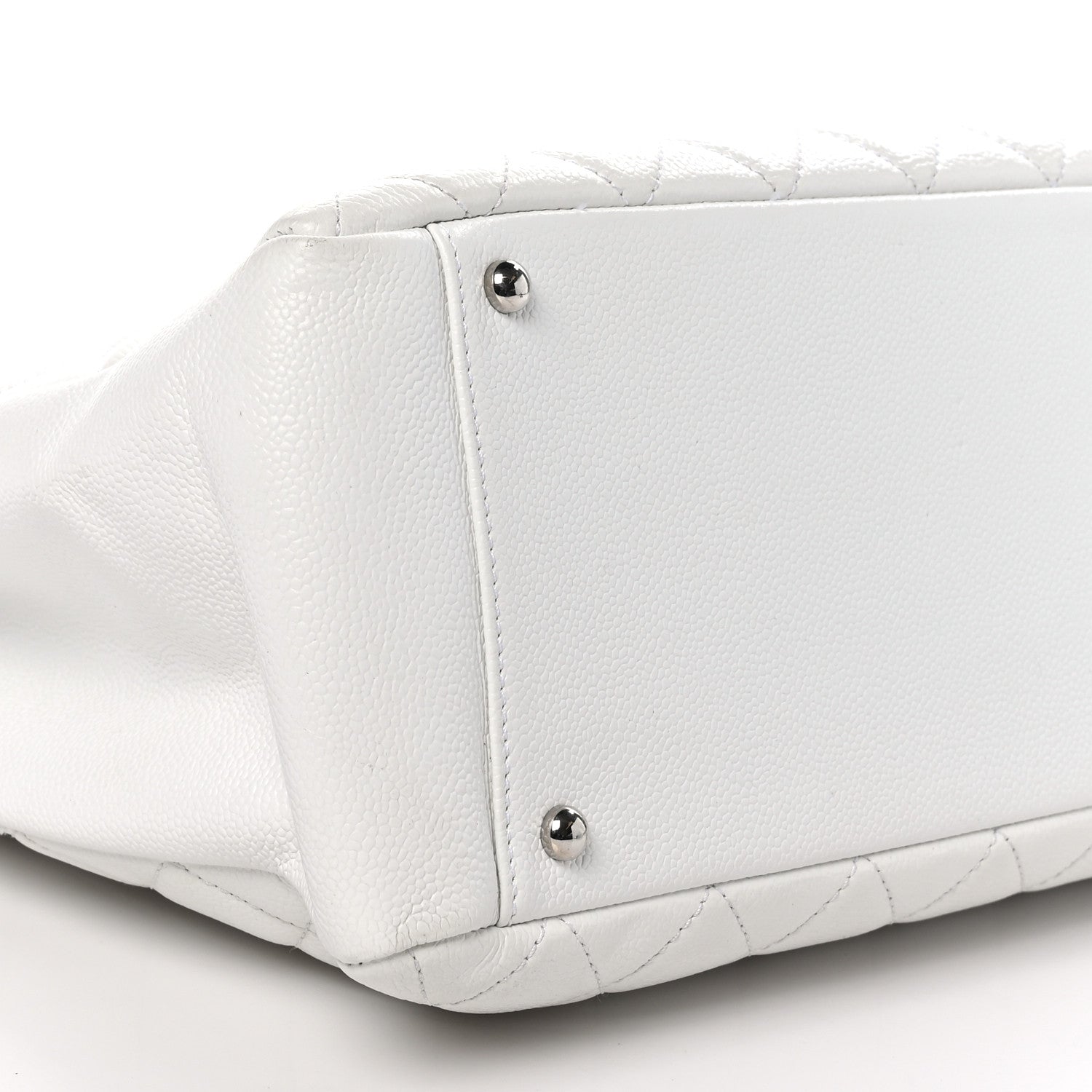 Chanel Caviar Quilted XL Grand Shopping Tote GST White 10 of 11