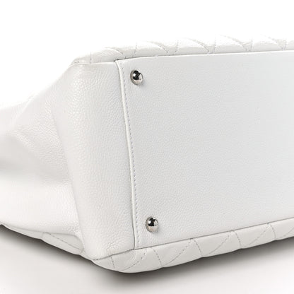 Chanel Caviar Quilted XL Grand Shopping Tote GST White 10 of 11