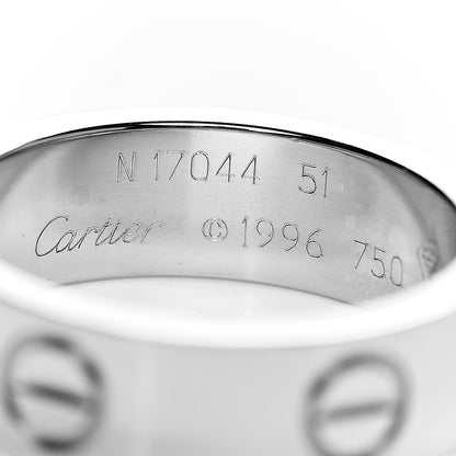 Cartier 18K White Gold 5.5mm LOVE Ring 51 5.75 4 of 5