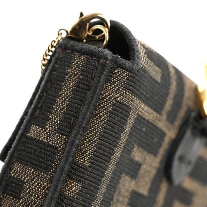 Fendi Fabric Jacquard FF 1974 Nano Baguette Charm Tobacco Moro Black 14 of 16