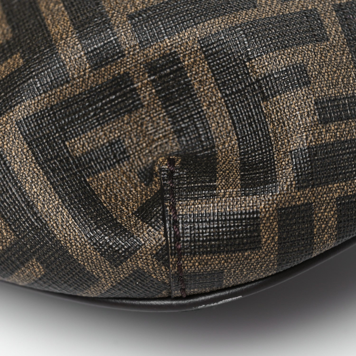 Fendi Shiny Glazed Fabric Vitello Cover FF 1974 Logo Belt Bag Tobacco Moro Giallo Ebano 10 of 10