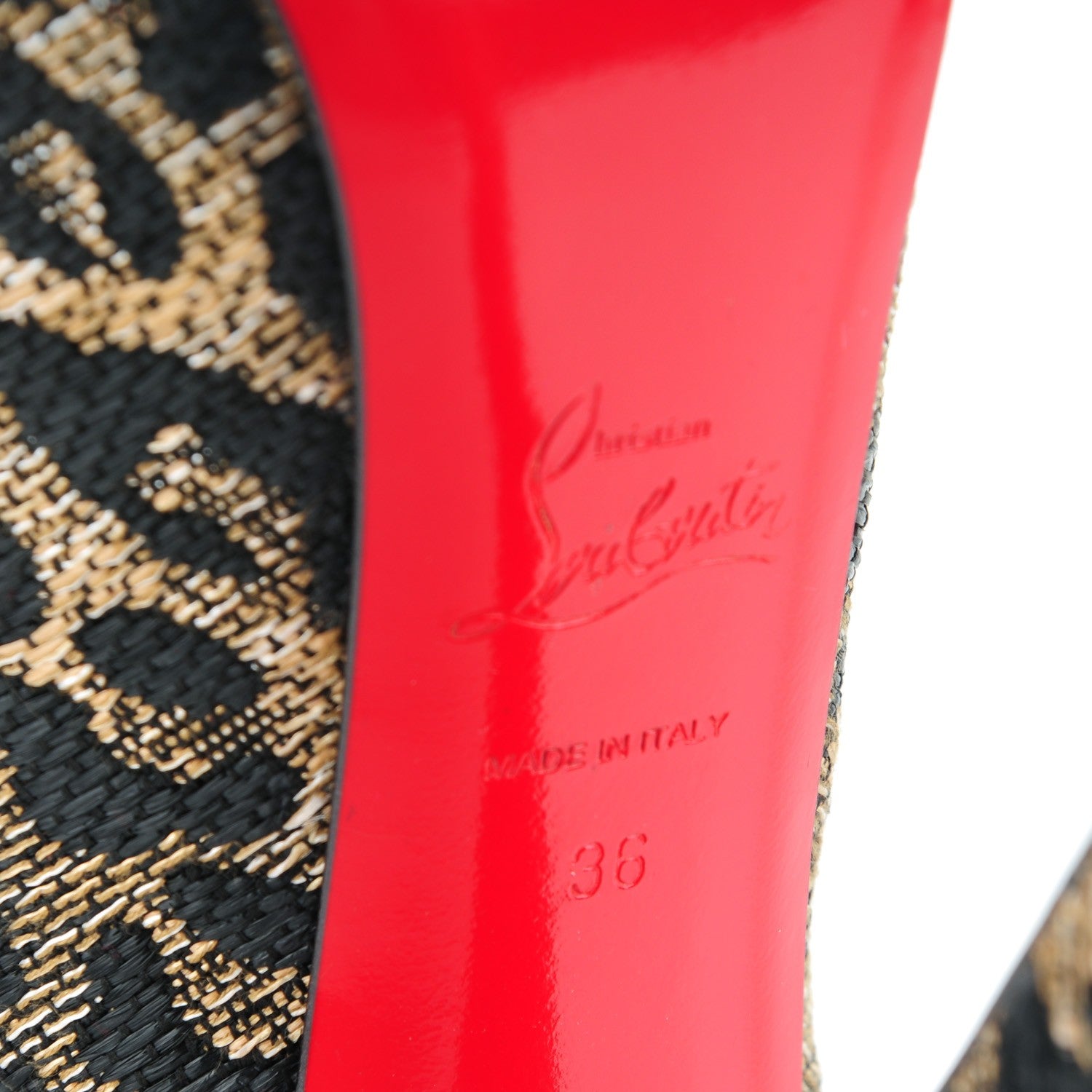Christian Louboutin Jacquard Leopard Print Daffodile 160 Pumps 36 Black 6 of 8