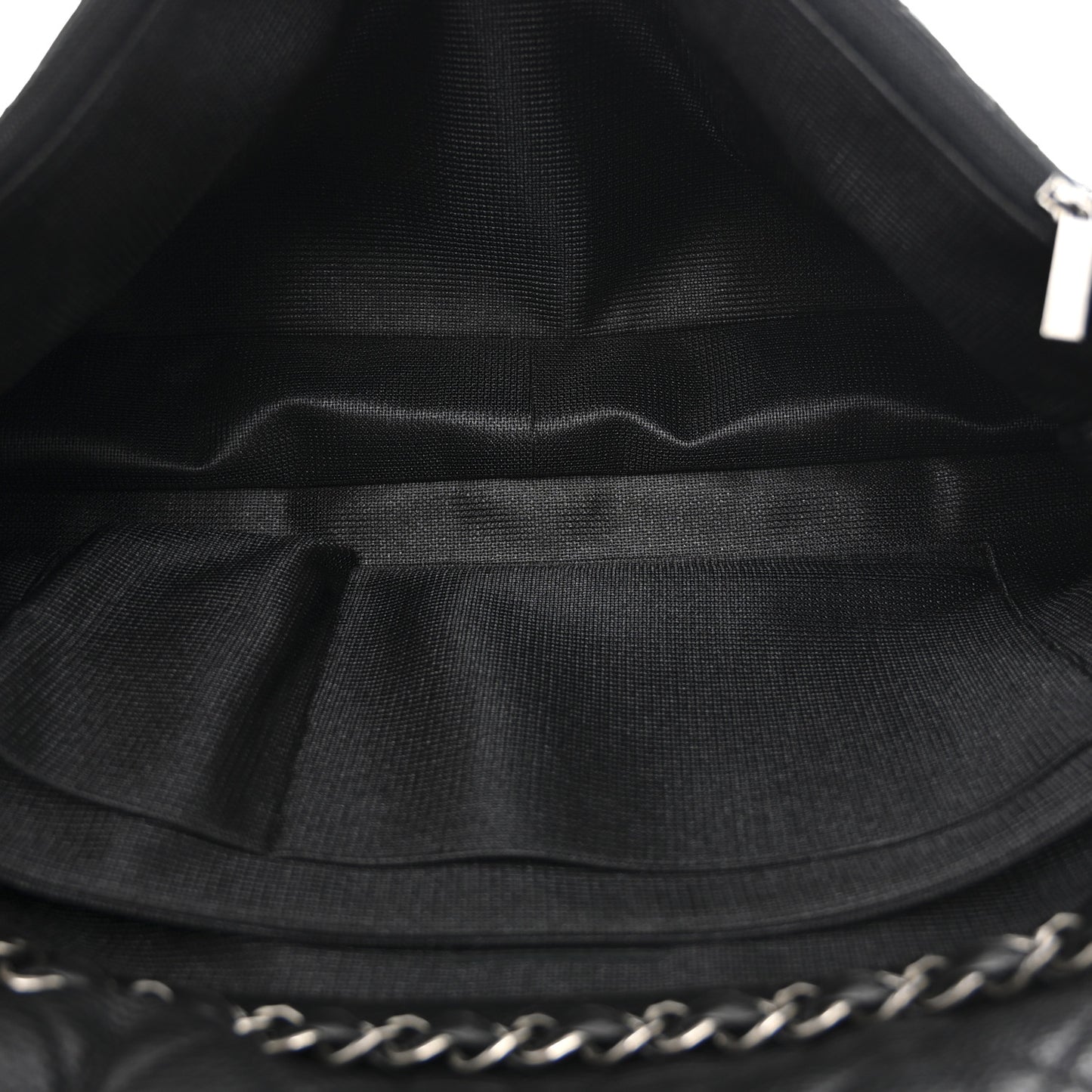 Calfskin Quilted XXL Travel Flap Bag Black