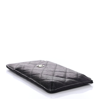 Chanel Iridescent Caviar Quilted Classic Flat Wallet Pouch Black 4 of 7