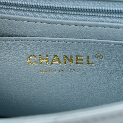 Chanel Lambskin Quilted Mini Top Handle Rectangular Flap Light Blue 6 of 10