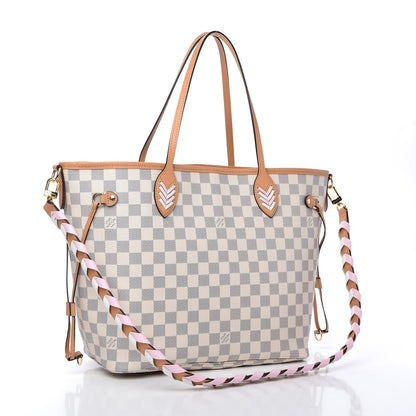 Louis Vuitton Damier Azur Braided Neverfull MM Pink 3 of 9