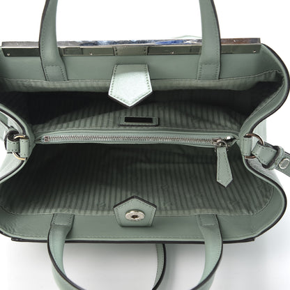Fendi Vitello Elite Flamingo Petite 2Jours Tote Menta 4 of 9