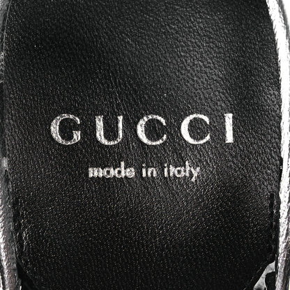 Gucci Nappa Silk High Heel Sandals 37.5 Argento 9 of 10