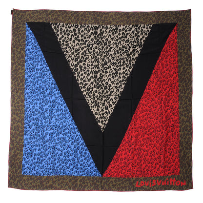 Louis Vuitton Leopard V Giant Square Stole Scarf Kaki 2 of 5