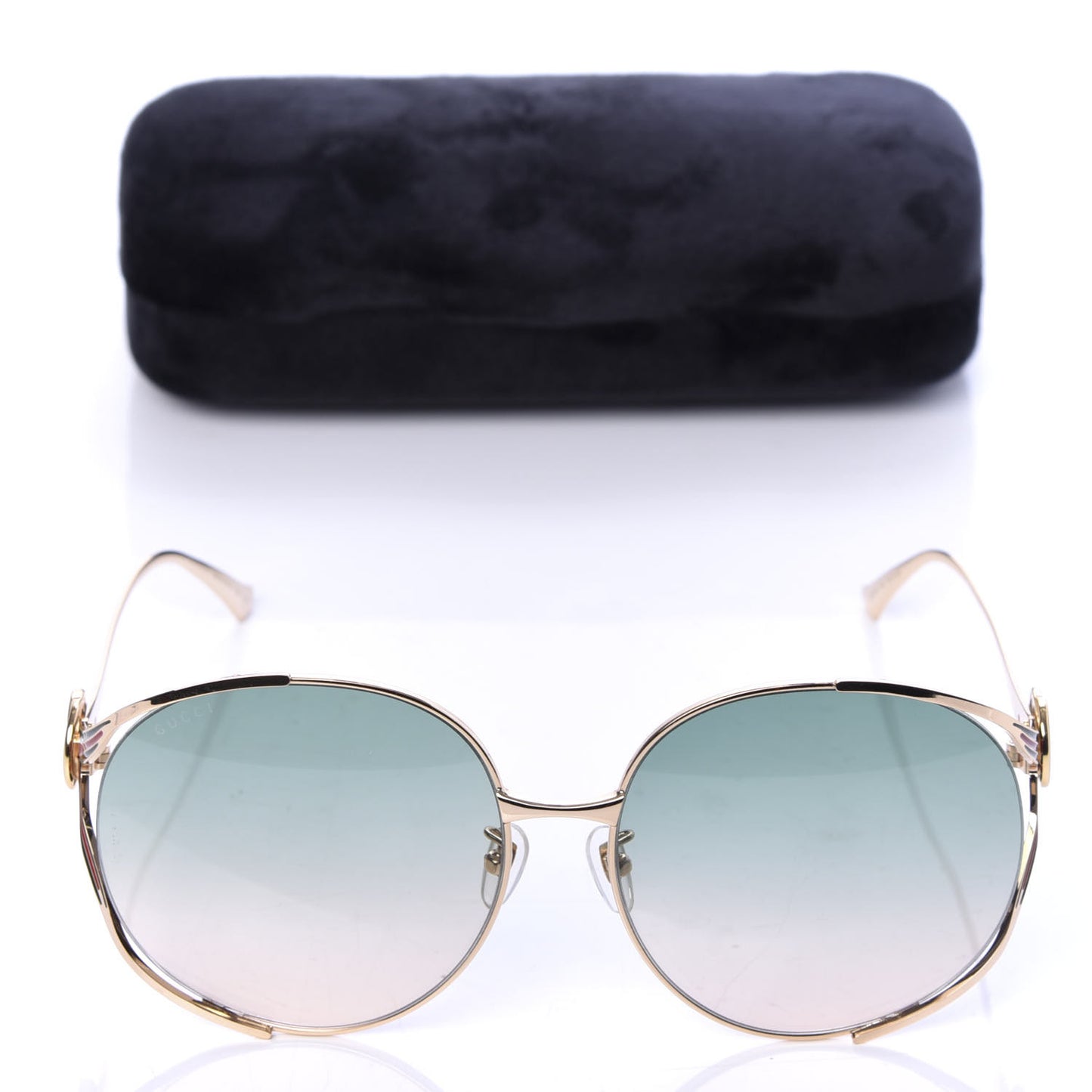 Metal Oversized Round Frame GG0225S Sunglasses Gold