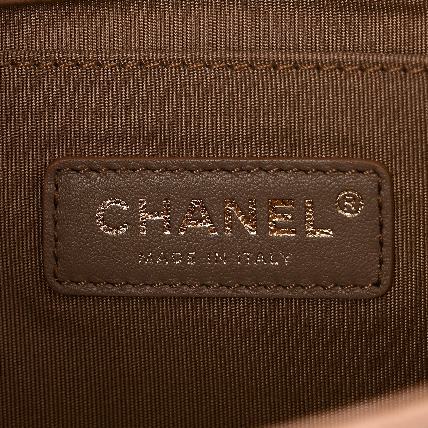 Caviar Chevron Quilted Medium Boy Flap Light Brown