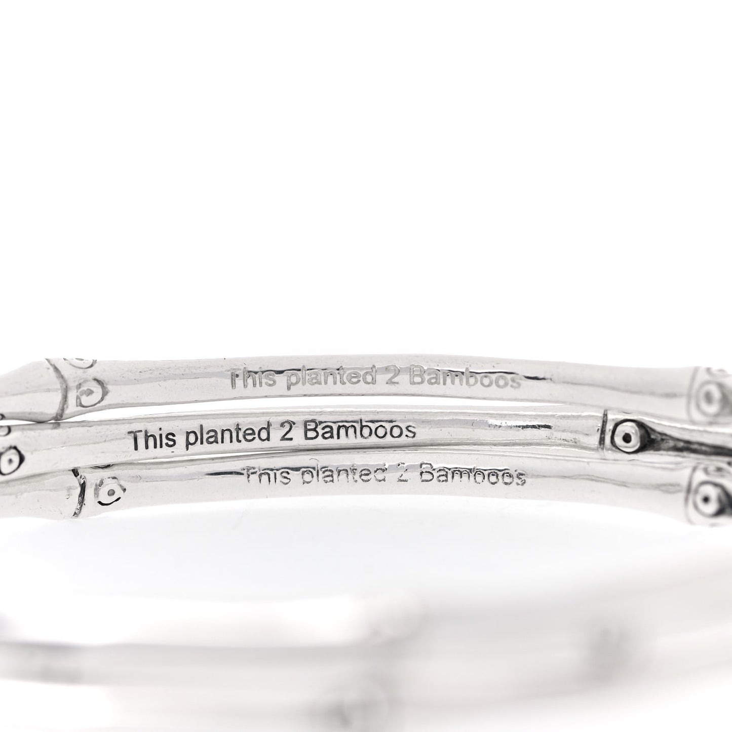 Sterling Silver Bamboo Bangle Bracelet Set of 3