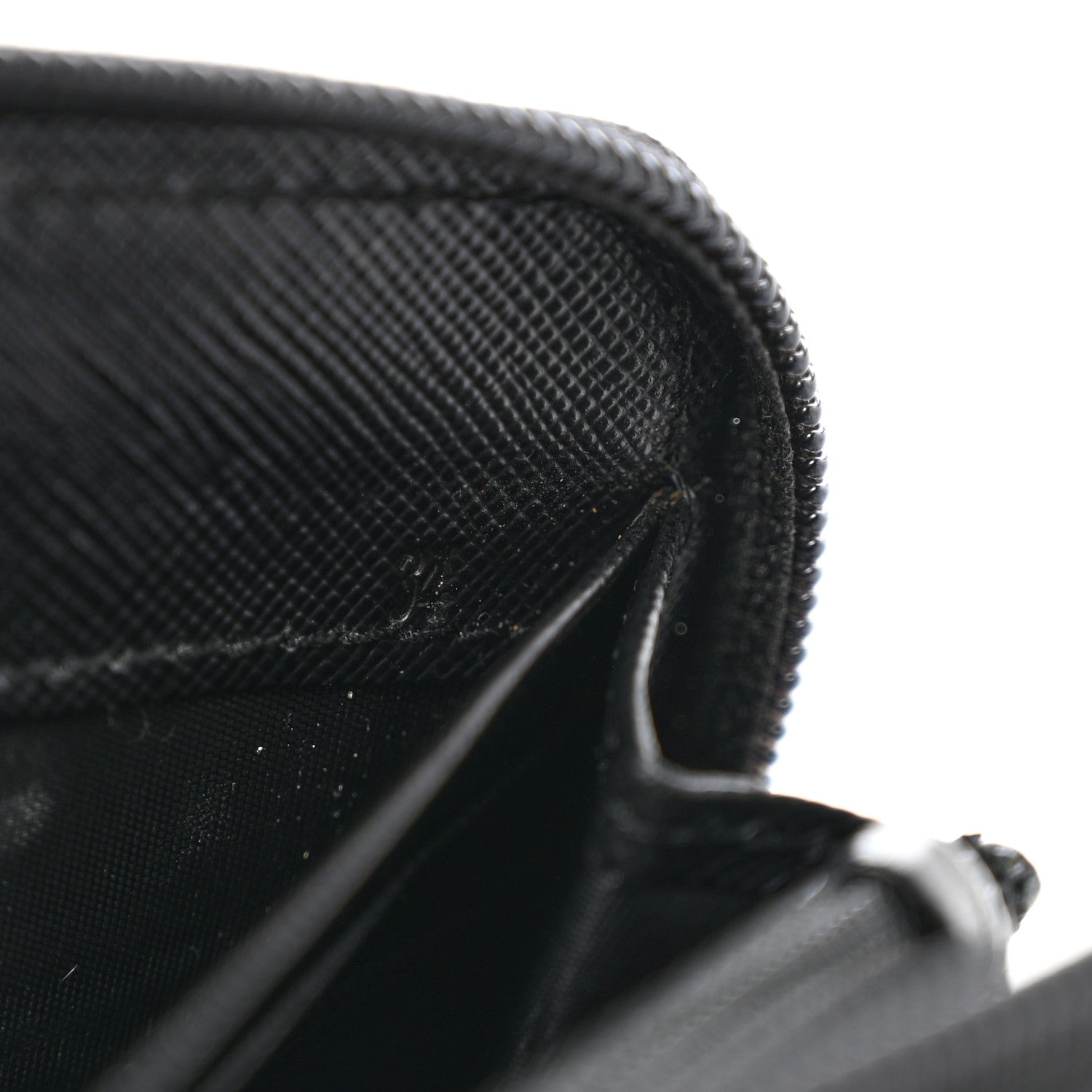 Prada Saffiano Triangle Zip Around Wallet Black 8 of 11