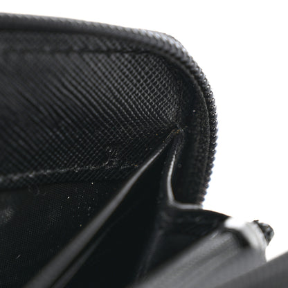 Prada Saffiano Triangle Zip Around Wallet Black 8 of 11