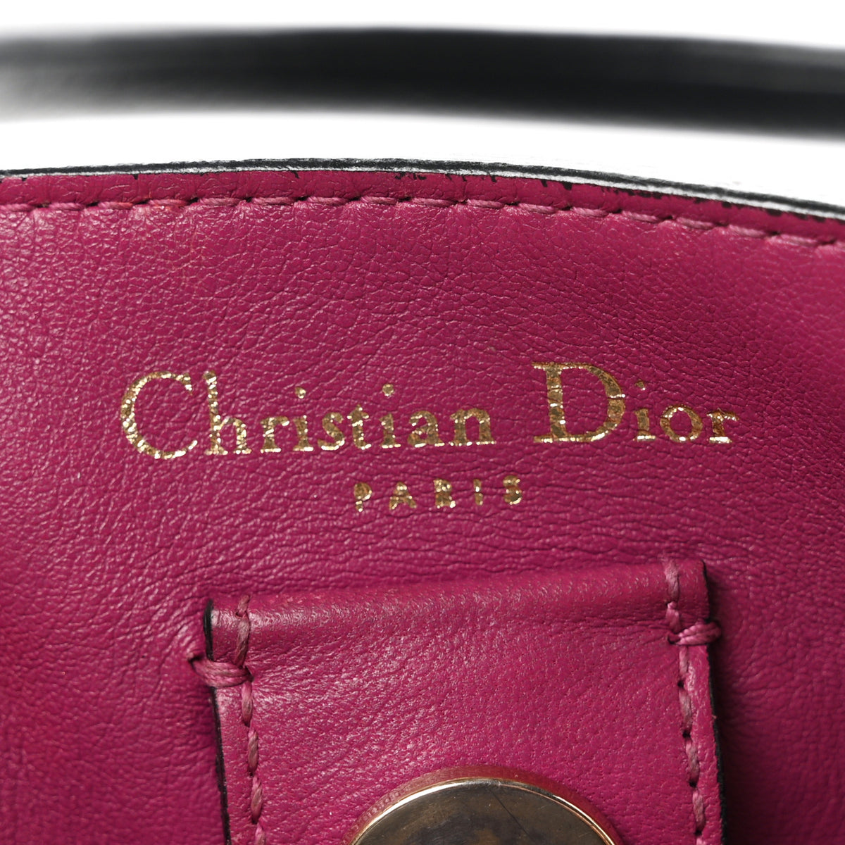 Christian Dior Bullcalf Medium Diorissimo Tote Black Rose Indien 6 of 13