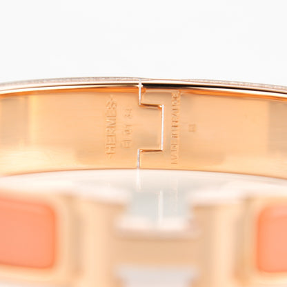 Hermes Enamel Narrow Clic Clac H Bracelet GM Rose Saumon 8 of 14