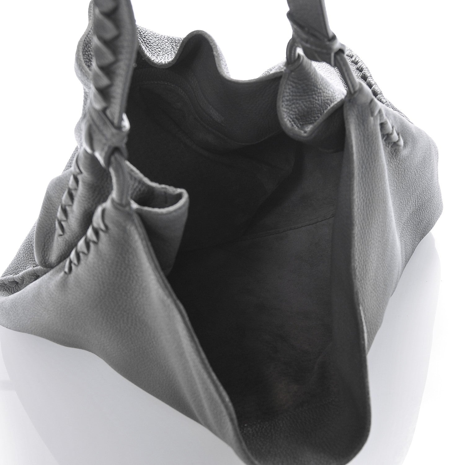 Bottega Veneta Washed Cervo Deerskin Shoulder Bag New Light Grey 5 of 6