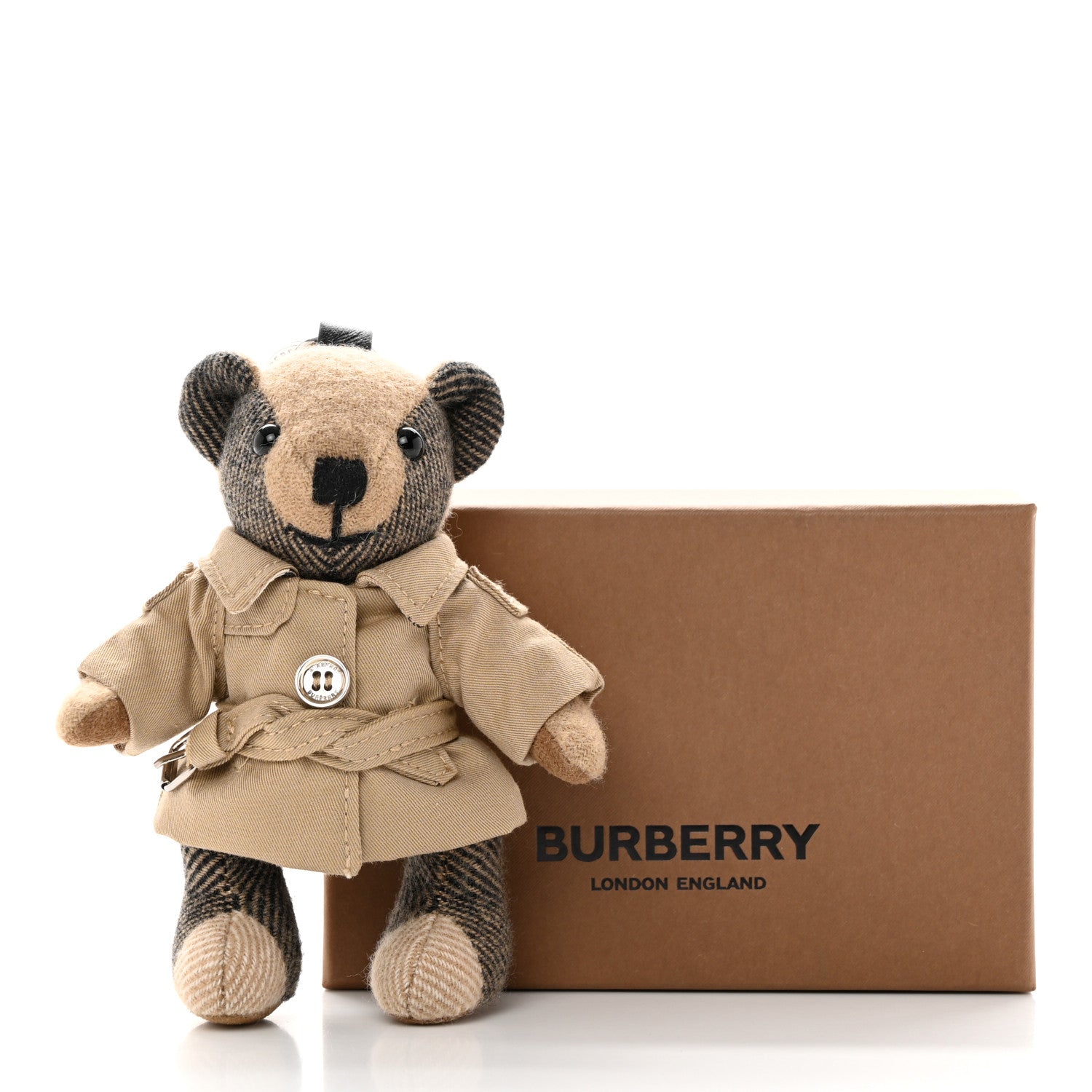 Burberry Cashmere Thomas Trench Teddy Bear Keychain Charm Camel 6 of 6