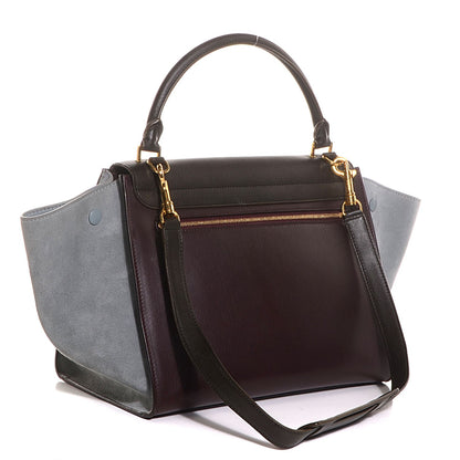 Celine Smooth Calfskin Suede Medium Tri-Color Trapeze Dark Grey 3 of 9