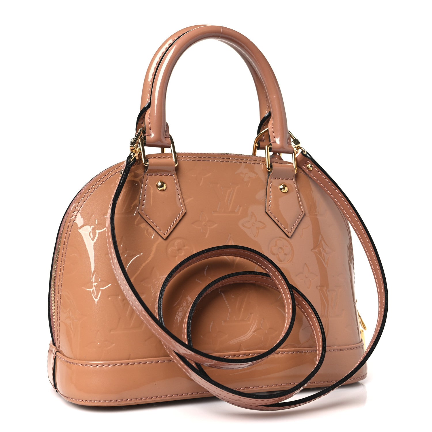 Louis Vuitton Vernis Alma BB Rose Velours 3 of 9