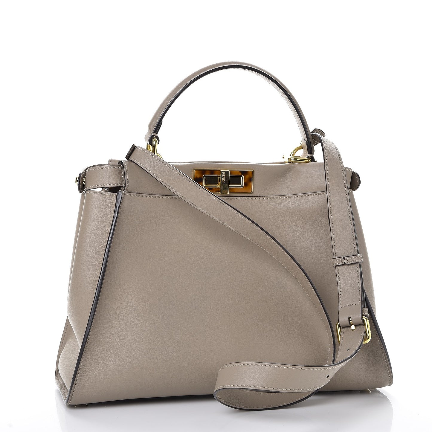 Vitello Seta Plexiglass Tortoise Medium Peekaboo Iconic Satchel Tortora