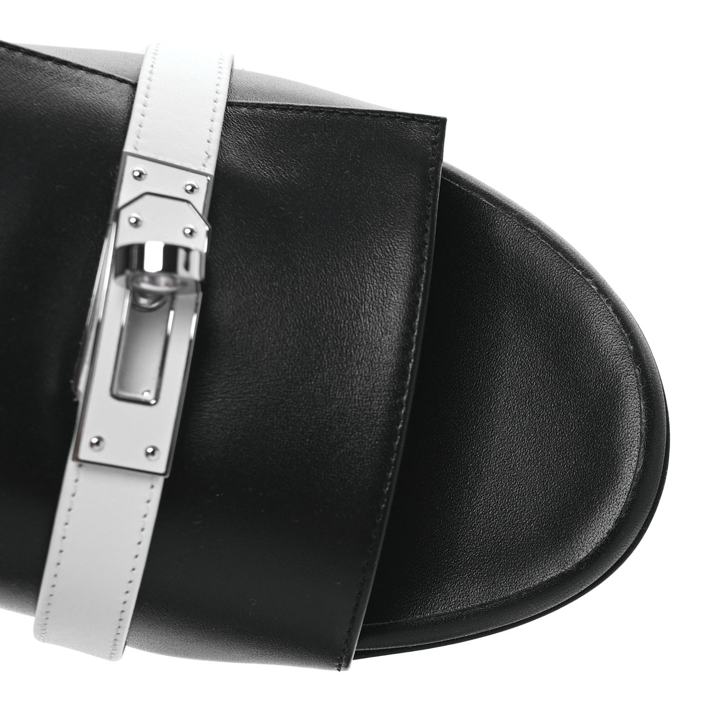 Calfskin Gigi 50 Sandals 37 White Black