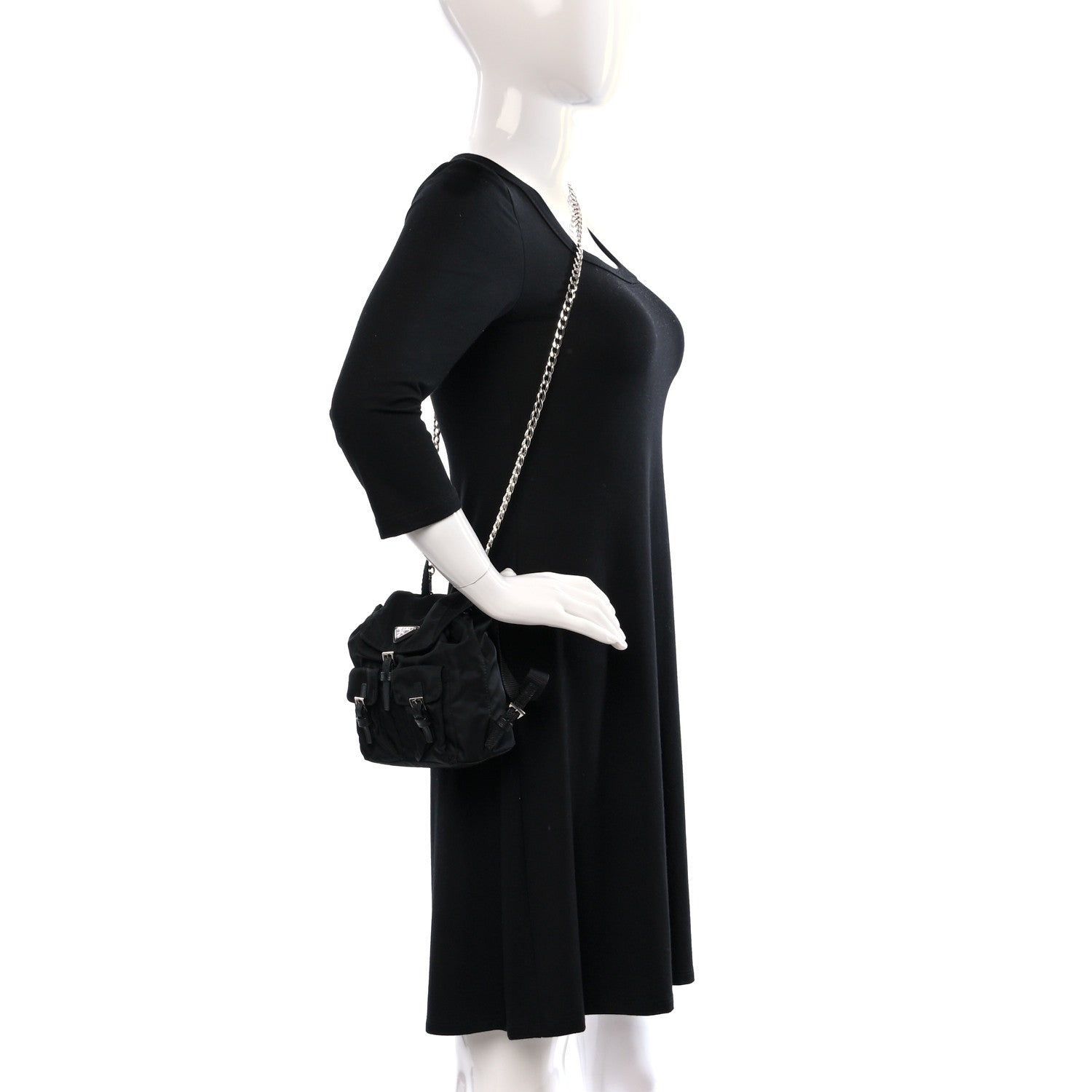 Prada Nylon Vela Mini Crossbody Backpack Black 3 of 9