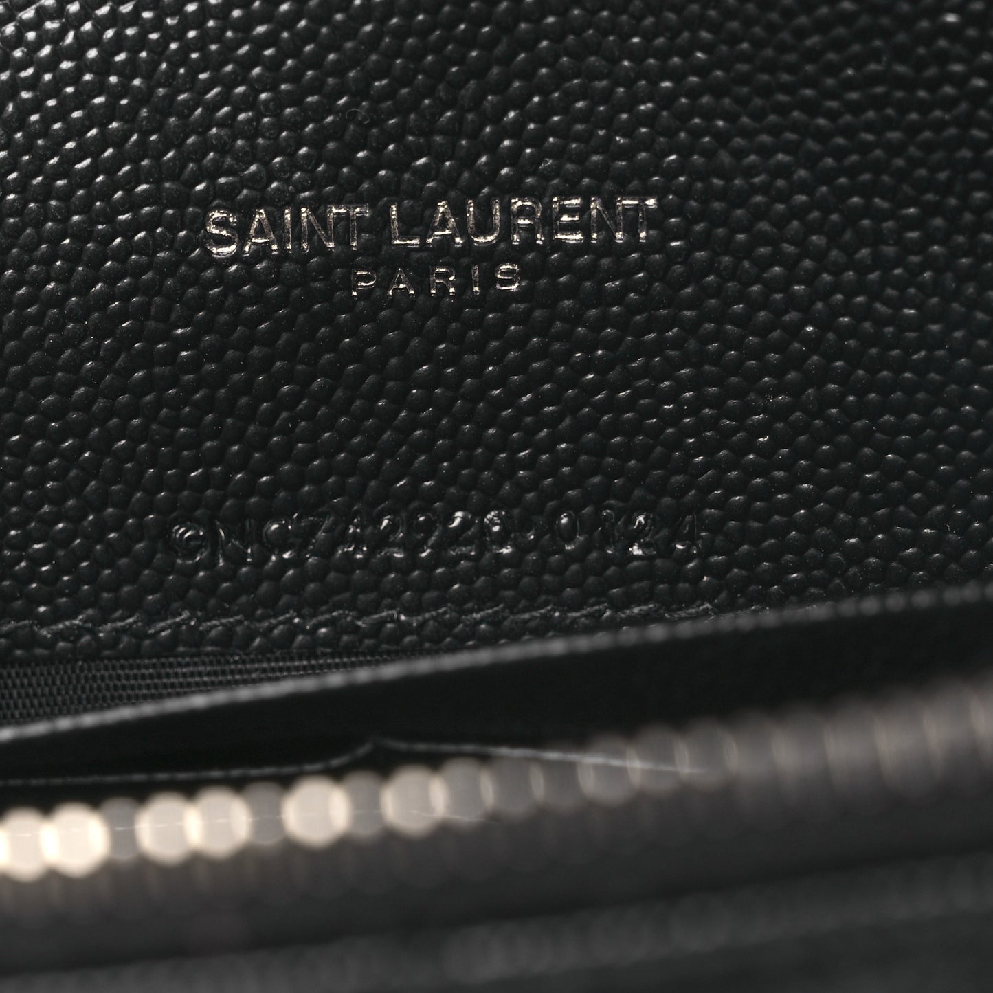 Grain De Poudre Matelasse Chevron Monogram Chain Wallet Black