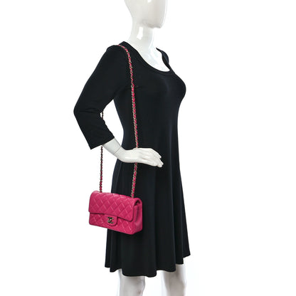 Chanel Lambskin Quilted Mini Rectangular Flap Fuchsia 2 of 10