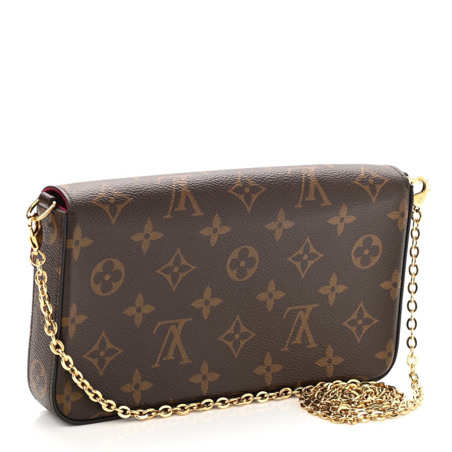 Monogram Pochette Felicie Chain Wallet Fuchsia